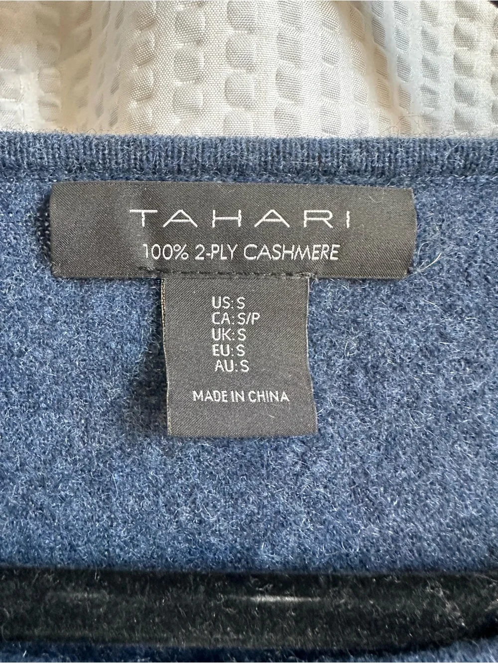 Tahari Cashmere Slate Blue Crewneck Sweater